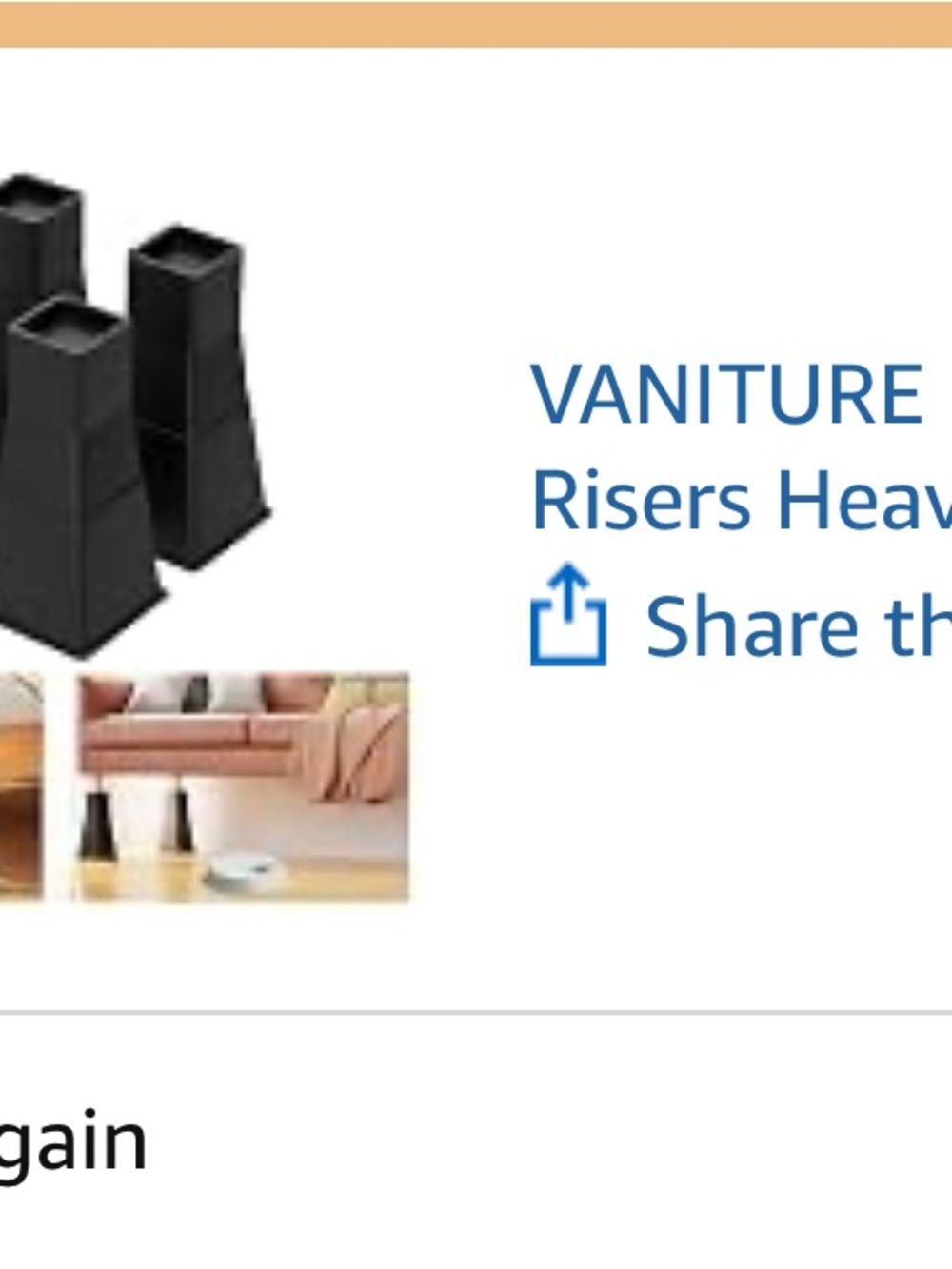 Black Furniture Risers - Set of 4